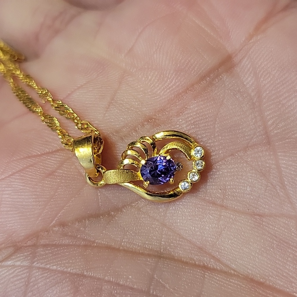 Sold Pure gold 24k diamonds Amyst necklace,  99.99% gold cash only